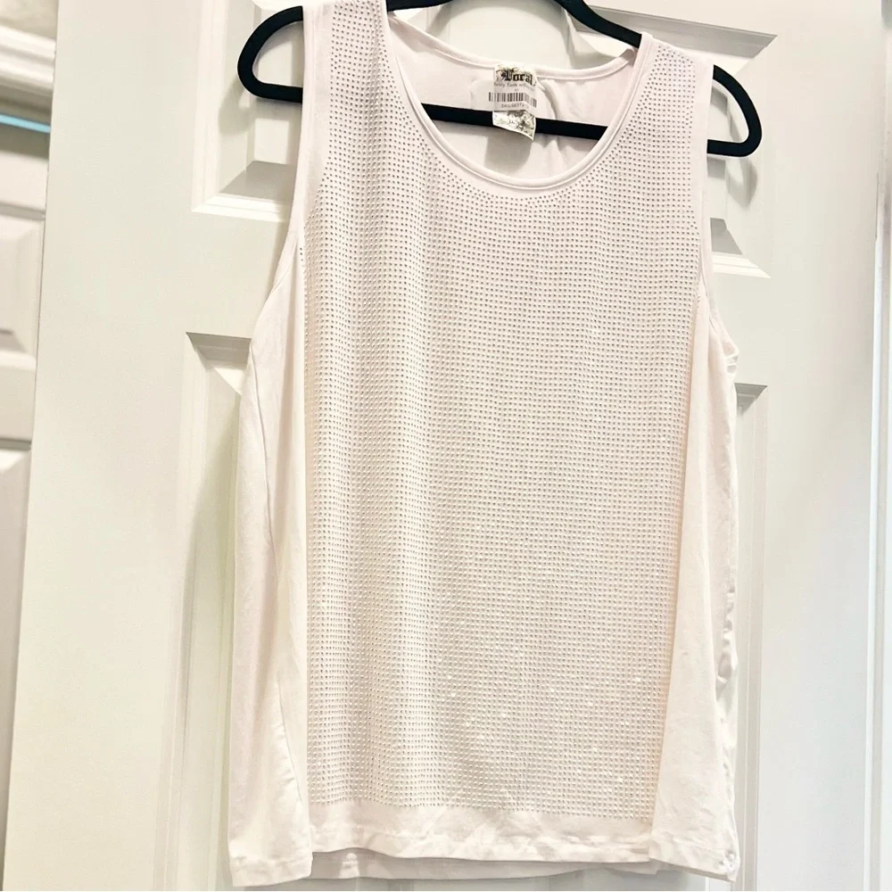 3/$19 NWT Vocal USA embellished shimmer sleeveless tank top blouse - Picture 10 of 16